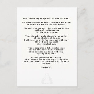 23rd Psalm White Wedding Silhouette Card
