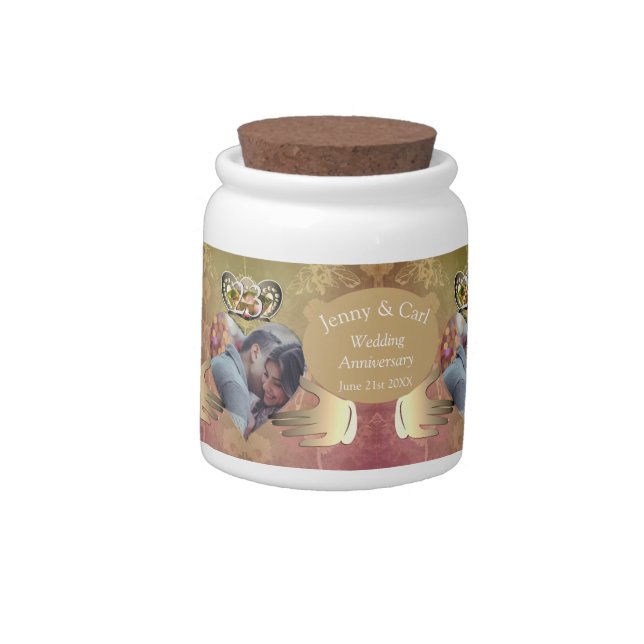 23rd Wedding Anniversary Candy Jar (Left)