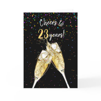 23rd Wedding Anniversary Champagne Toast Card