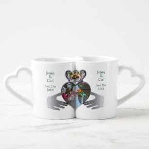 23rd Wedding Anniversary Claddaugh Photo  Coffee   Mug Set