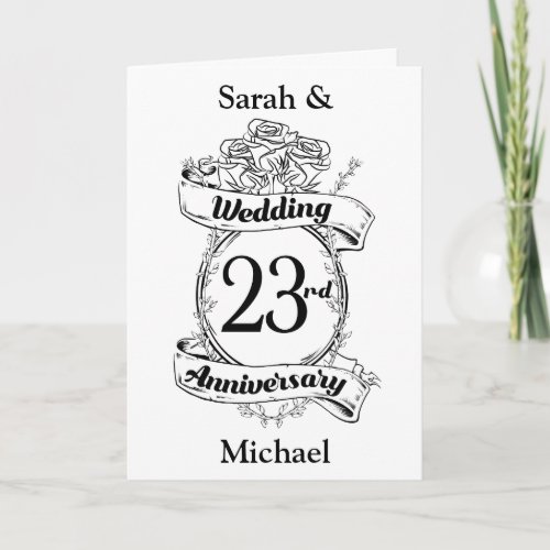 23rd Wedding Anniversary Flowers Rose Card