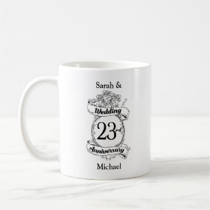 23rd Wedding Anniversary Flowers Rose Coffee Mug