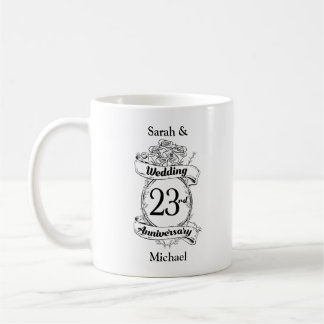 23rd Wedding Anniversary Flowers Rose Coffee Mug