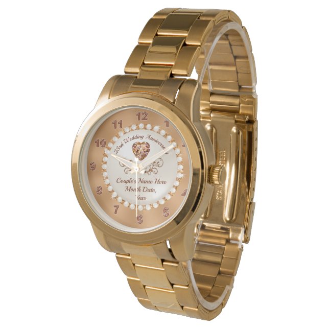 23rd Wedding Anniversary Gifts for Wife, Watch (Angled)