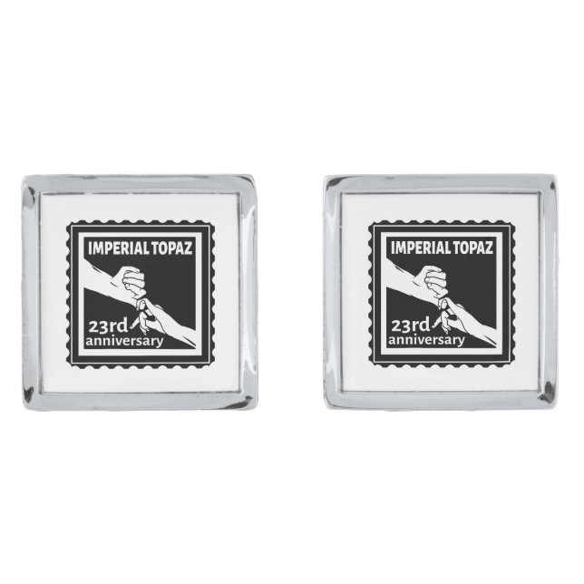 23rd wedding anniversary Imperial Topaz Cufflinks (Front)