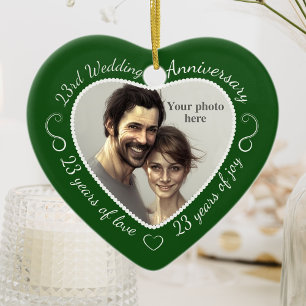 23rd Wedding Anniversary Photo Ceramic Ornament