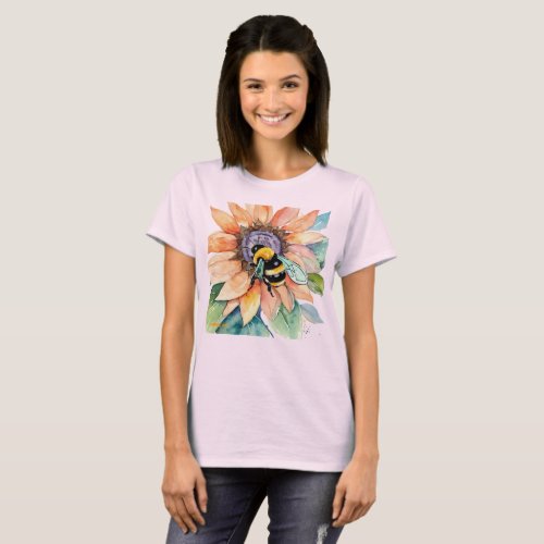24061_Bumble Bee On A Flower T_Shirt