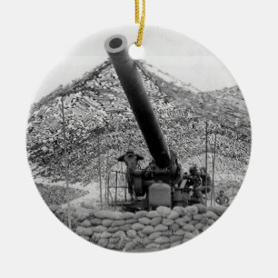 240mm howitzer of Battery B 697th Field Artillery Ceramic Ornament
