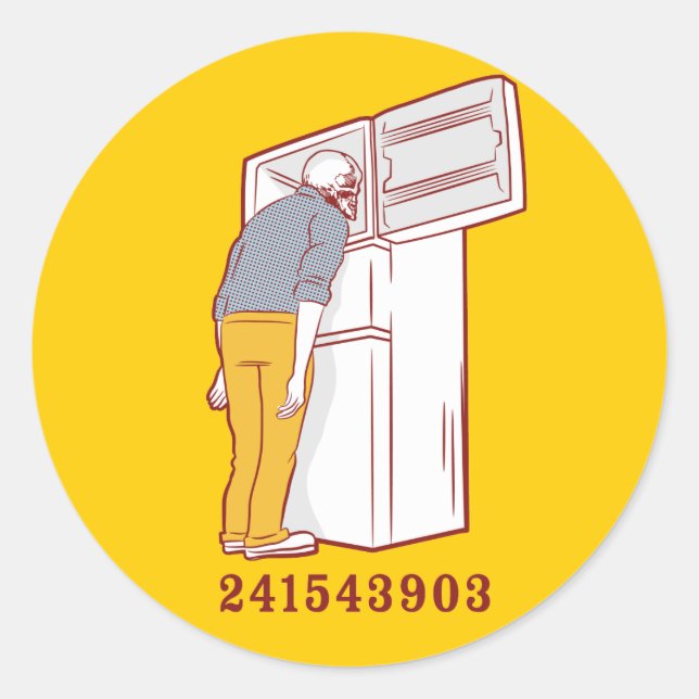 241543903 head freezer humorous tshirt classic round sticker (Front)