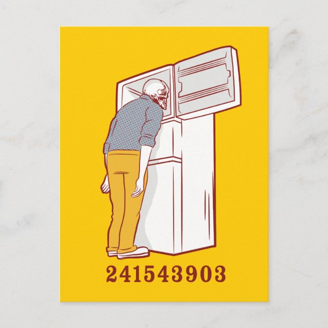 241543903 head freezer humorous tshirt postcard (Front)