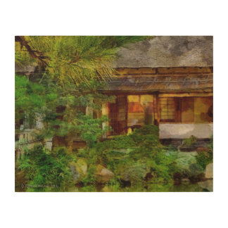 241 Japanese Garden Tea House Visitor Wood Wall Decor