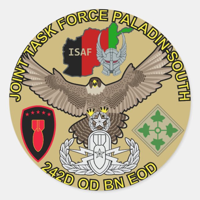 242nd EOD JTF Paladin-South Classic Round Sticker (Front)
