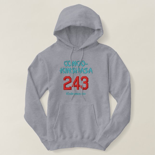 243 Congo-Kinshasa Embroidered Hoodie (Design Front)