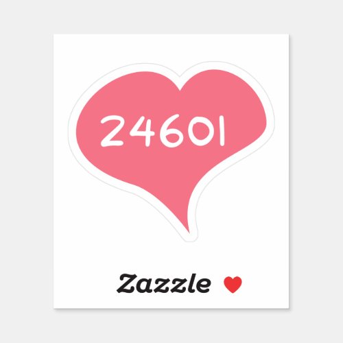 24601 Love Heart Vinyl Sticker