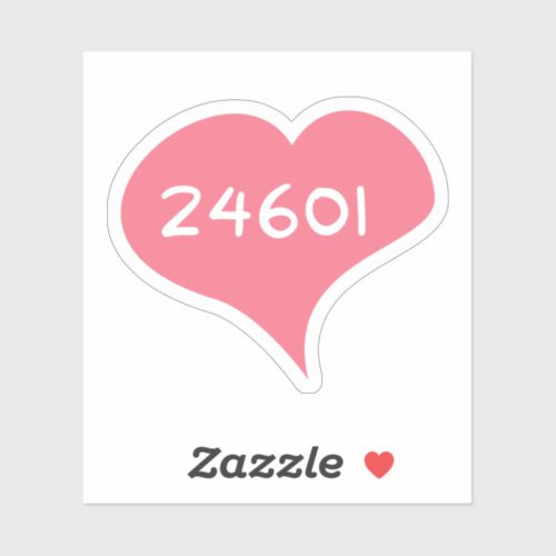 24601 Love Heart Vinyl Sticker