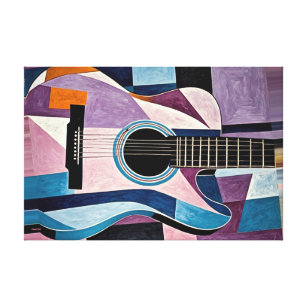 24_019, guitar, abstract, cubism, art canvas print