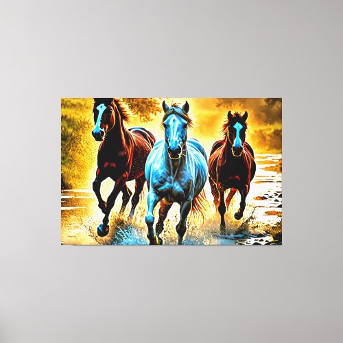 24_033 Three Wild Horses Canvas Print