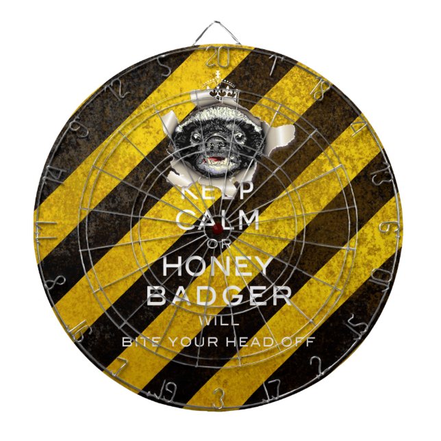 [24.1] Keep Calm or Honey Badger… Dart Board (Front)