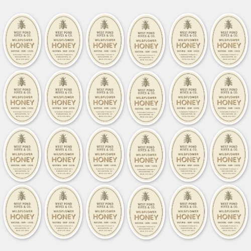 24 275 x 2  8 oz Queenline Honey Jar Labels  