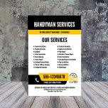 24/7 Handyman & Plumbing Services BLACK YELLOW Flyer<br><div class="desc">Promote your 24-hour handyman or plumbing services with this bold, customizable flyer designed to grab attention fast. Featuring your phone number in a high-visibility layout and a clear 24/7 icon, it instantly signals emergency availability. All colors and text are fully editable, so you can match your brand and highlight key...</div>