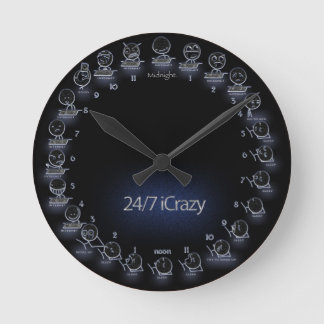 24/7 iCrazy Internet Geek Schedule Wall Clock
