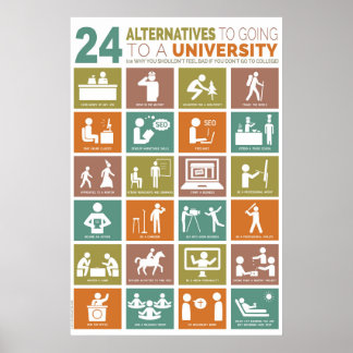 24 alternatives to going to a university poster