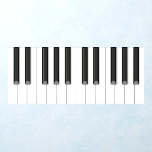24 Big Piano Keys 18" Tall Tilable Keyboard Wall Decal (Insitu 1)