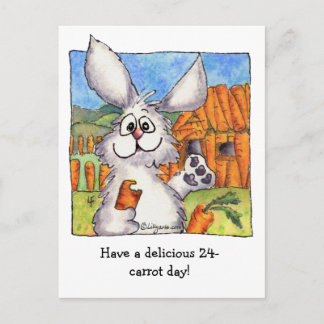 24-Carrot day cute bunny postcard