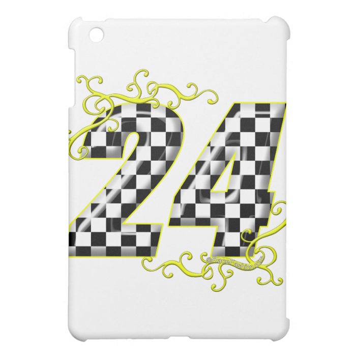 24 checkers flag number yellow iPad mini cases