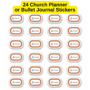 24 Church Planner Or Bullet Journal  Sticker