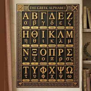 24 Greek Alphabet Letters Gift - Aesthetic Greece Poster
