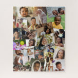 24 Haphazardly Overlapping Photos Collage Template Jigsaw Puzzle<br><div class="desc">Photo collage puzzle personalized with 24 of your photos in a vertical collage of overlapping photos without any borders.</div>