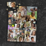 24 Haphazardly Overlapping Photos Collage Template Jigsaw Puzzle<br><div class="desc">Photo collage puzzle personalized with 24 of your photos in a vertical collage of overlapping photos without any borders.</div>