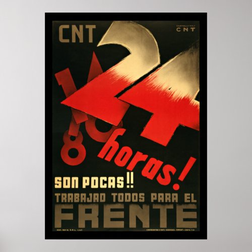 24 Horas Spanish Civil War Propaganda Poster