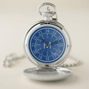 24-HOUR DIAL custom monogram & color pocket watch