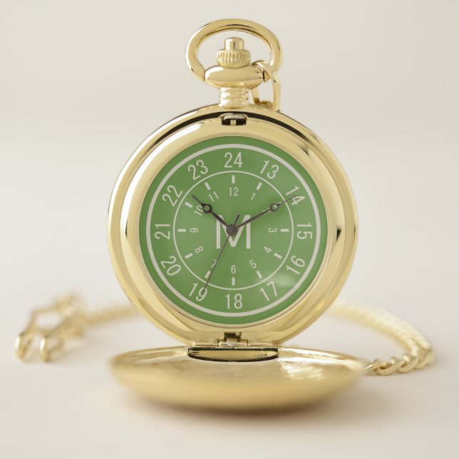24-HOUR DIAL custom monogram pocket watch (Inside)