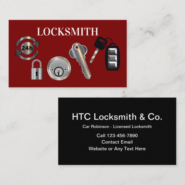 24 Hour Locksmith Business Cards (Front/Back)
