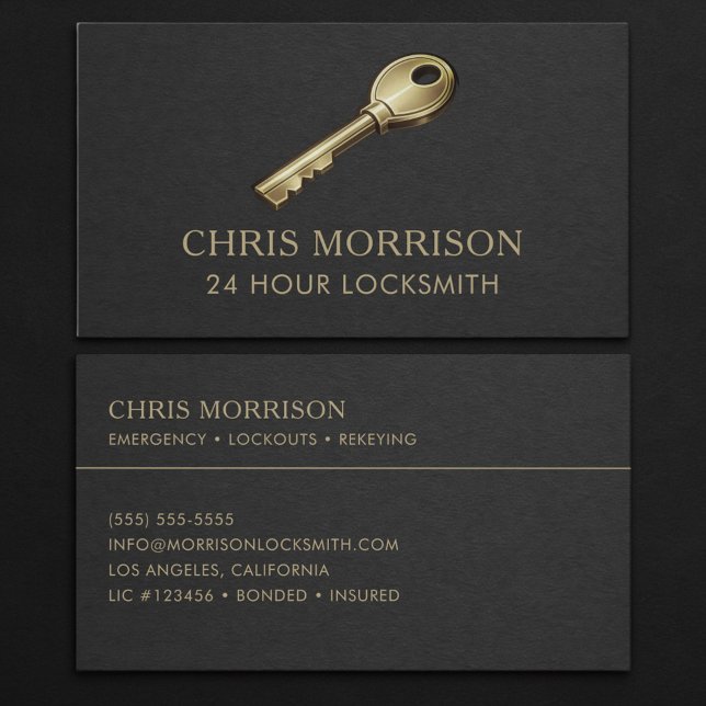 24 Hour Locksmith Professional Business Card (Creator Uploaded)