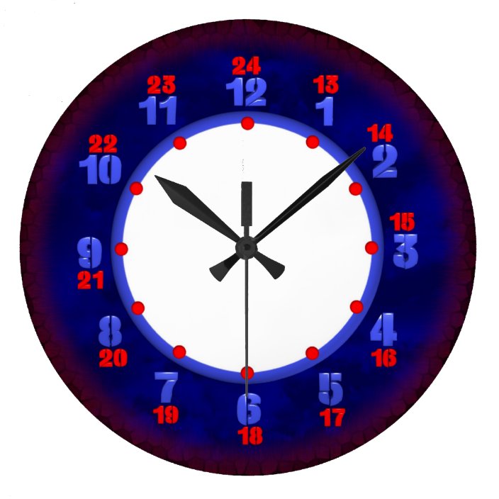 24 hour military time clock template | Zazzle