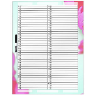 24 hour Schedule Dry Erase Board