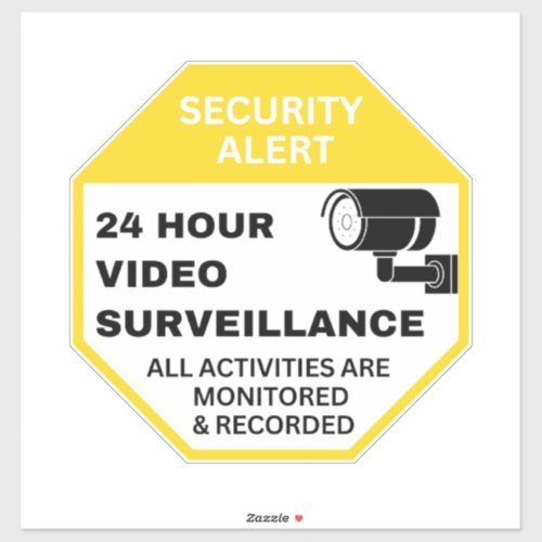 24 Hour Video Surveillance  Sticker