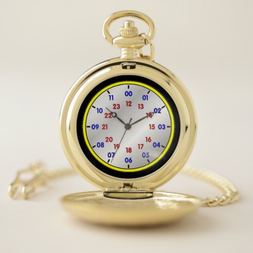 24 HR Clock Pocket Watch