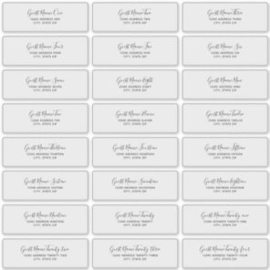 24 Individual Wedding Guest Address Labels