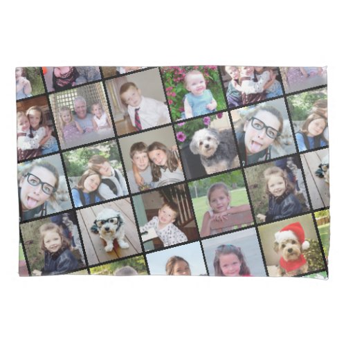 24 Instagram Photo Collage with Custom Text Pillow Case