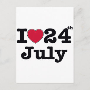24 july my birthday postcard