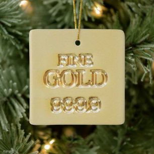 24 Karat Gold Bullion Bar Ceramic Ornament