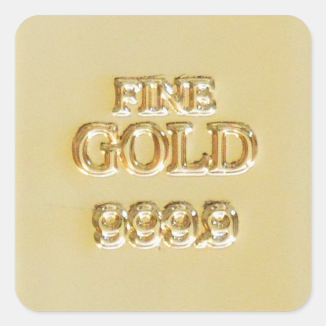 24 Karat Gold Bullion Bar Square Sticker (Front)