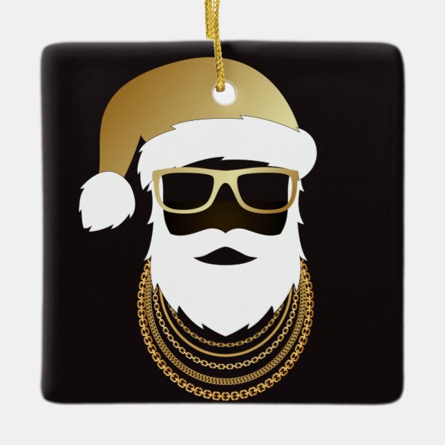24 Karat Hip Hop Santa Ornament (Front)