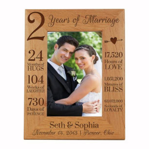 24 Months of Hugs 2nd Anniversary Picture Frame