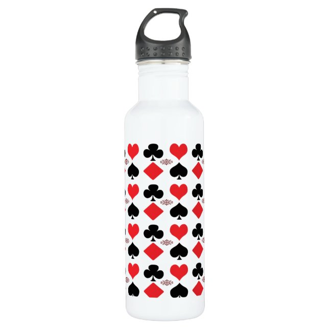 24 oz Playing Cards 4 Aces Stainless Steel Water Bottle (Front)